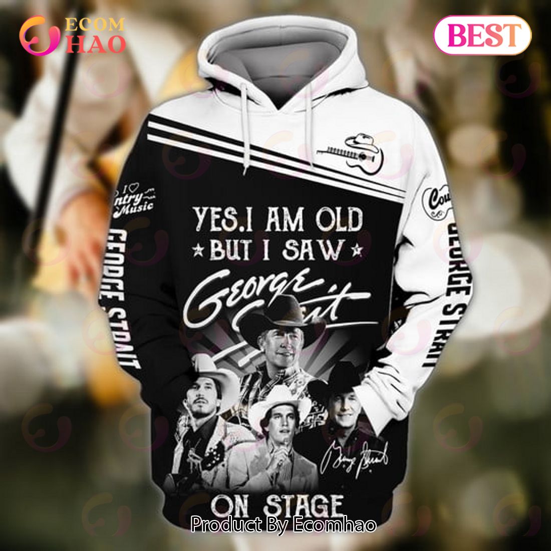 George Strait Old Guitar 3D Hoodie