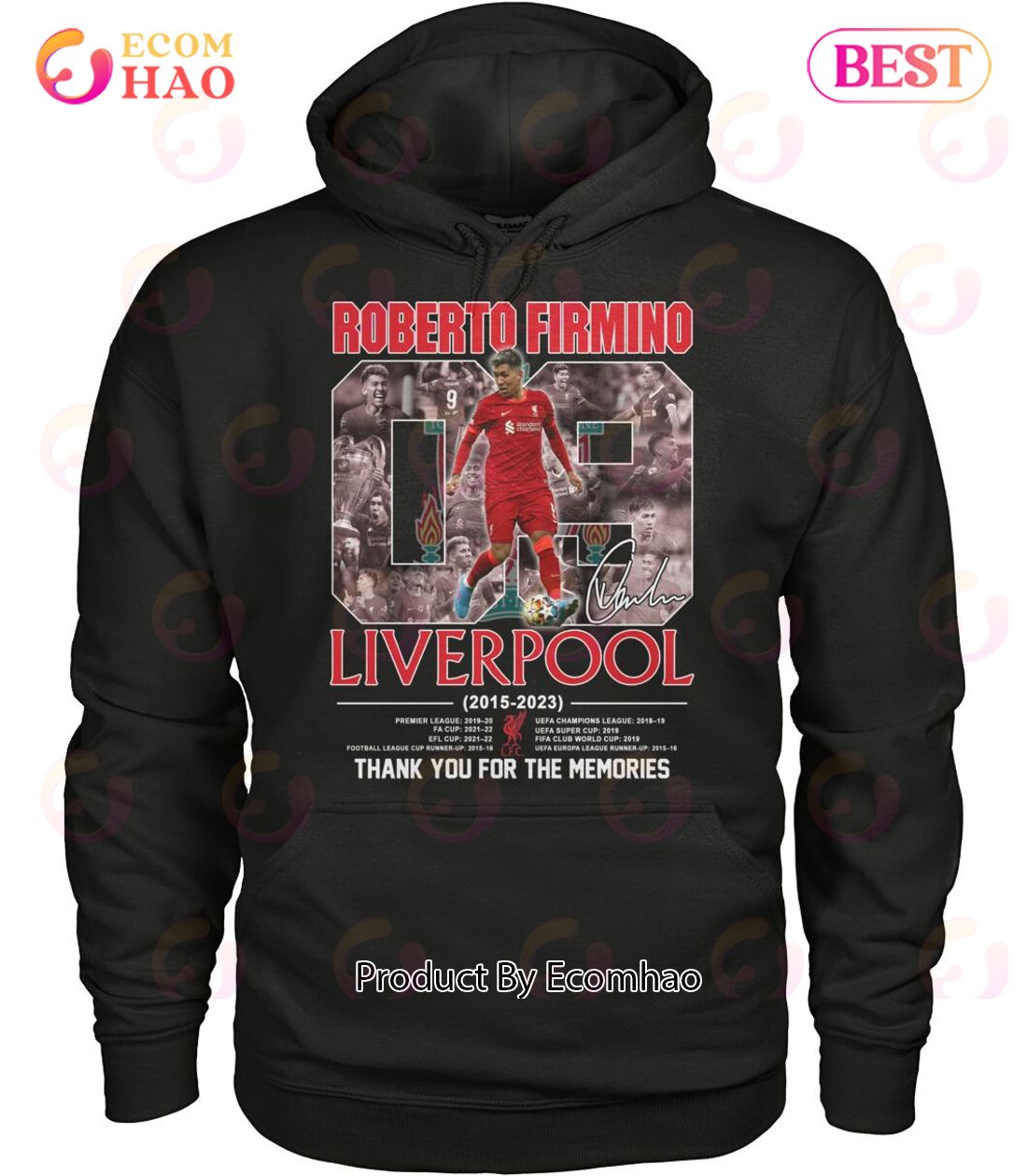 Roberto Firmino Liverpool 2015 – 2023 Thank You For The Memories T-Shirt