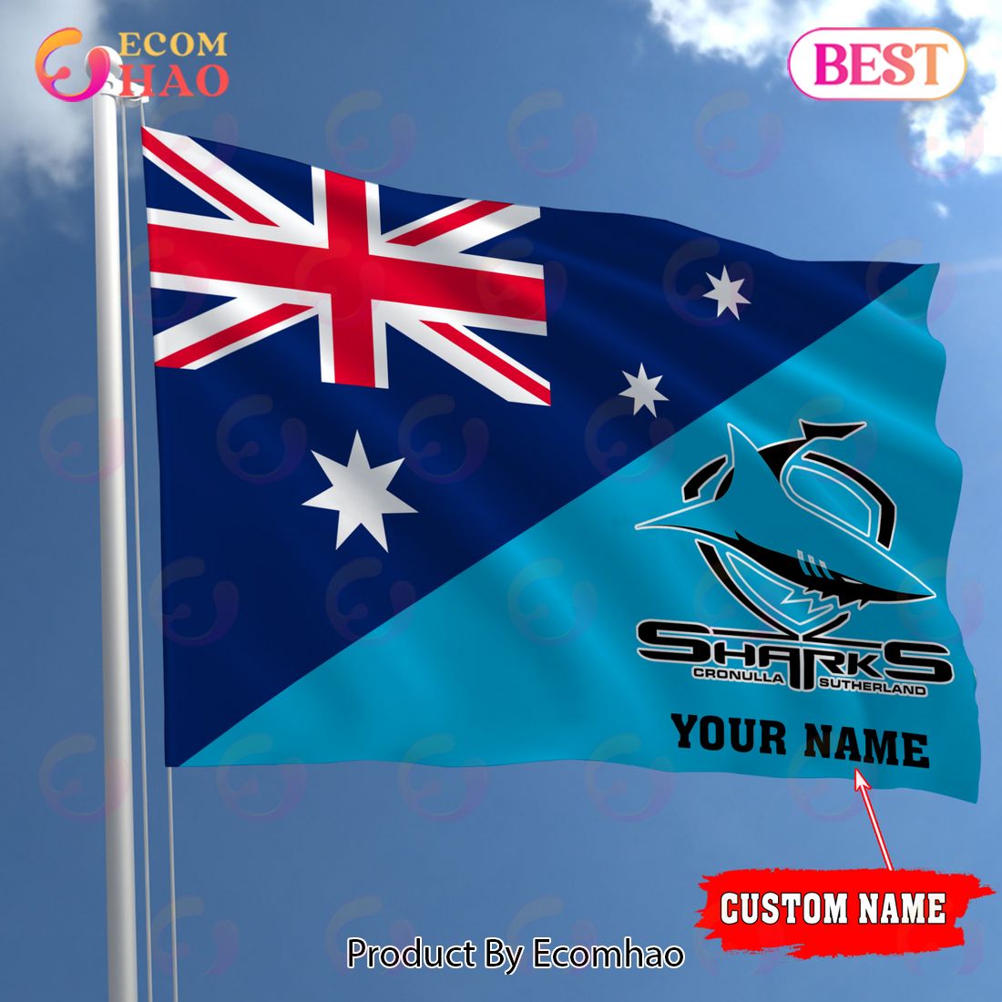 NRL Teams Cronulla Sharks Flag Gift For Fans