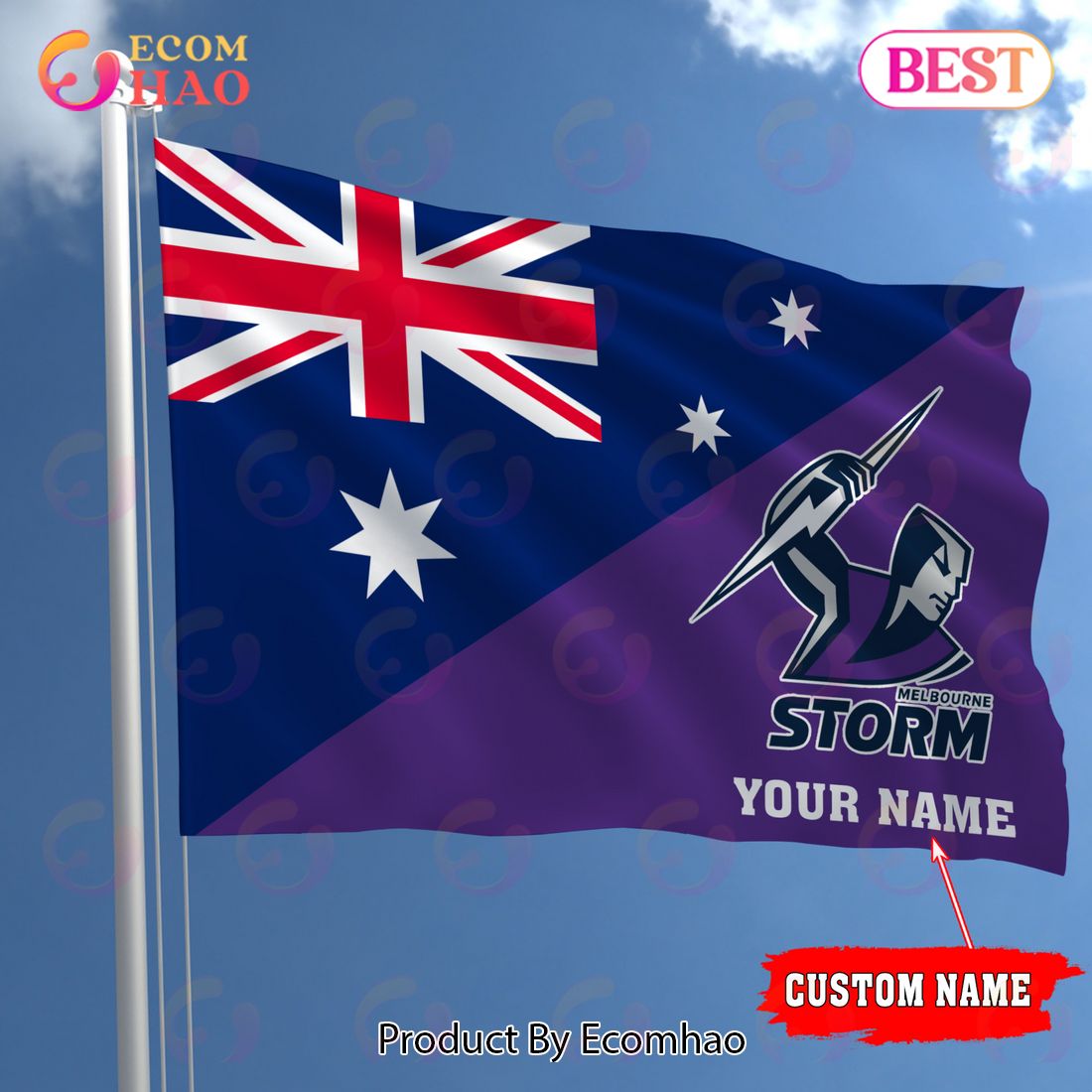 NRL Teams Melbourne Storm Flag Gift For Fans