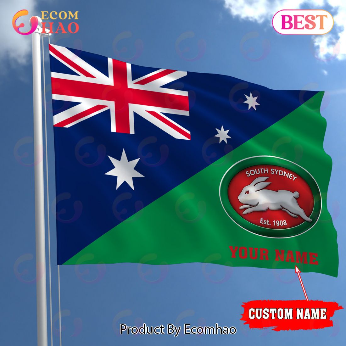 NRL Teams South Sydney Rabbitohs Flag Gift For Fans