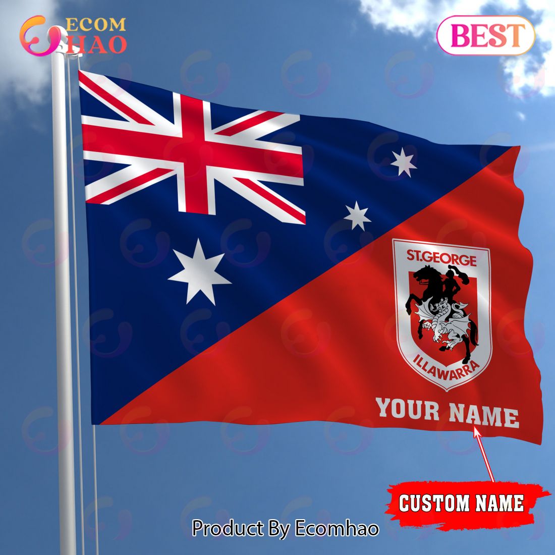 NRL Teams St. George Illawarra Dragons Flag Gift For Fans