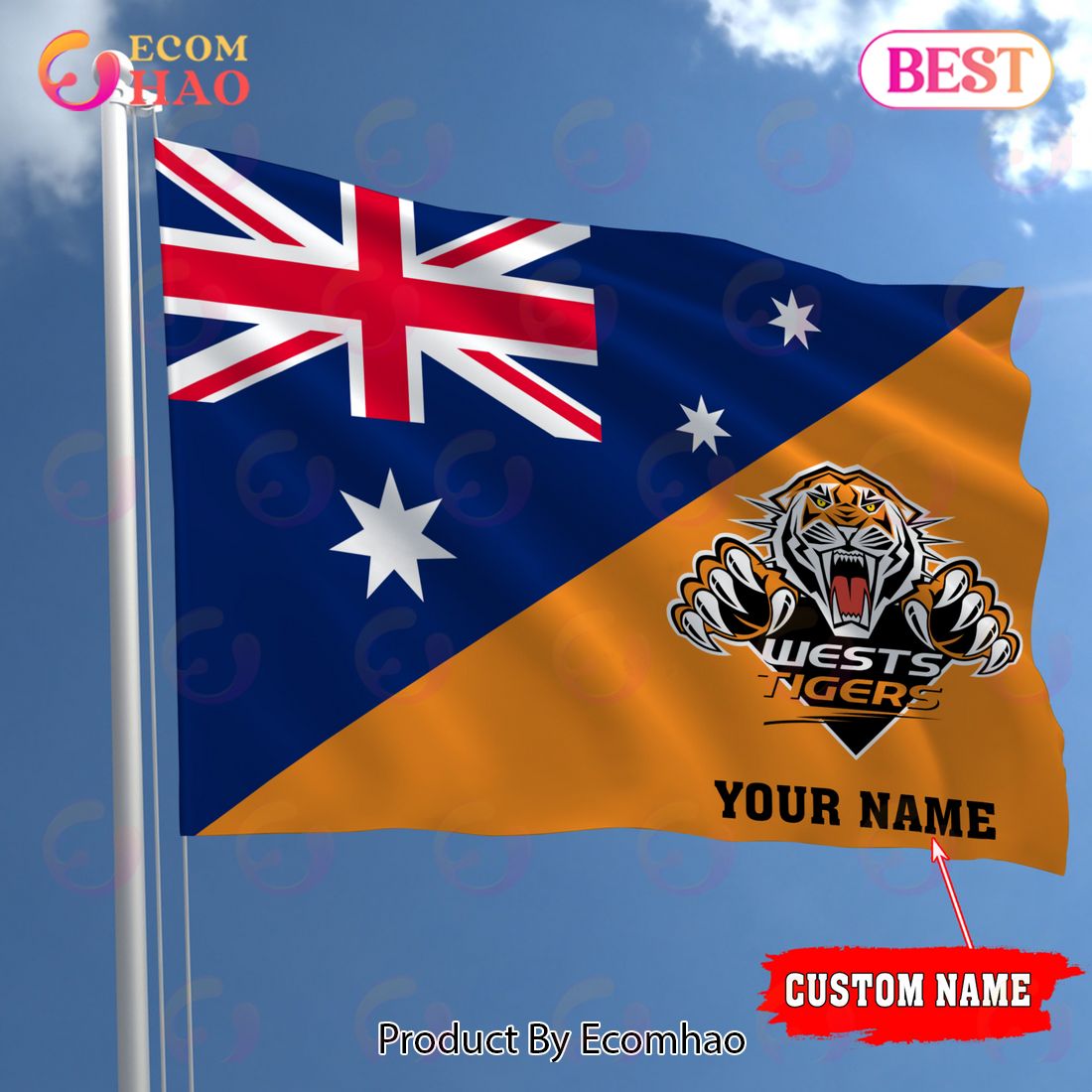 NRL Teams Wests Tigers Flag Gift For Fans