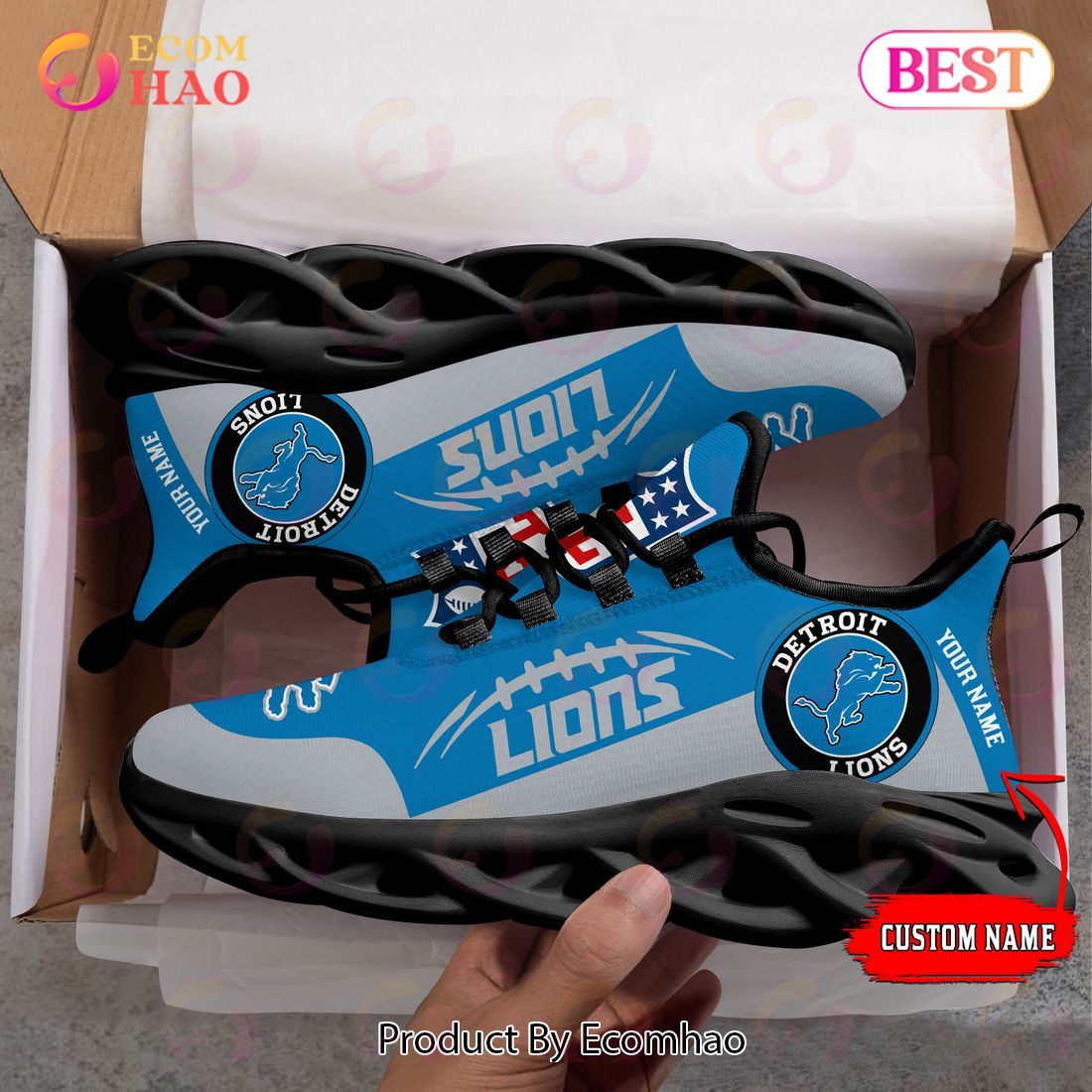 Personalized NFL Detroit Lions Max Soul Chunky Sneakers