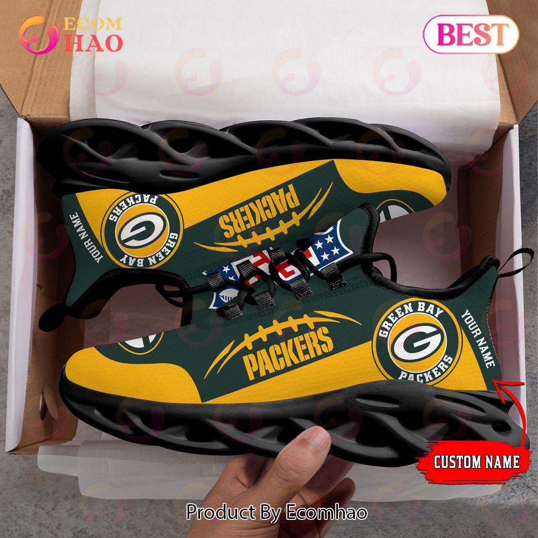 Personalized NFL Green Bay Packers Max Soul Chunky Sneakers