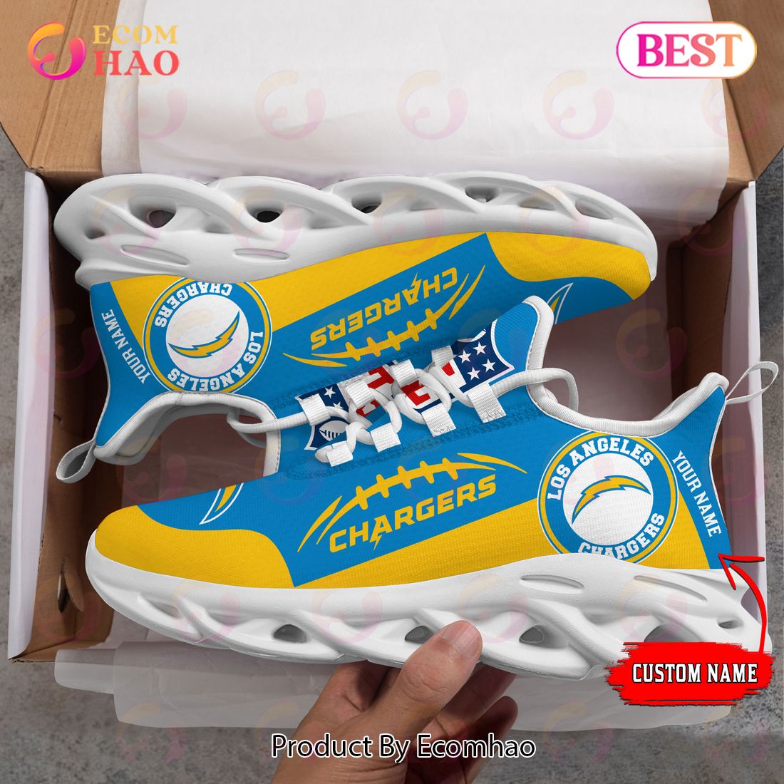 Personalized NFL Los Angeles Chargers Max Soul Chunky Sneakers