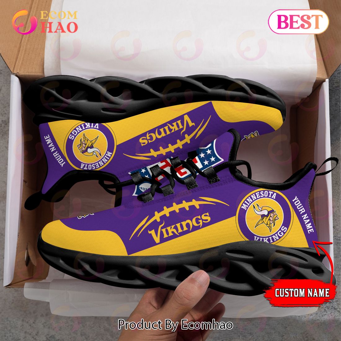 Personalized NFL Minnesota Vikings Max Soul Chunky Sneakers