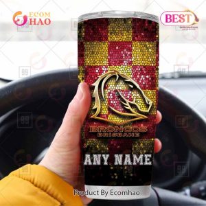 Personalized NRL Brisbane Broncos Tumbler Gold Logo Purl