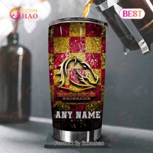 Personalized NRL Brisbane Broncos Tumbler Gold Logo Purl