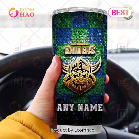 Personalized NRL Canberra Raiders Tumbler Gold Logo Purl