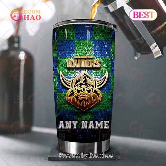 Personalized NRL Canberra Raiders Tumbler Gold Logo Purl