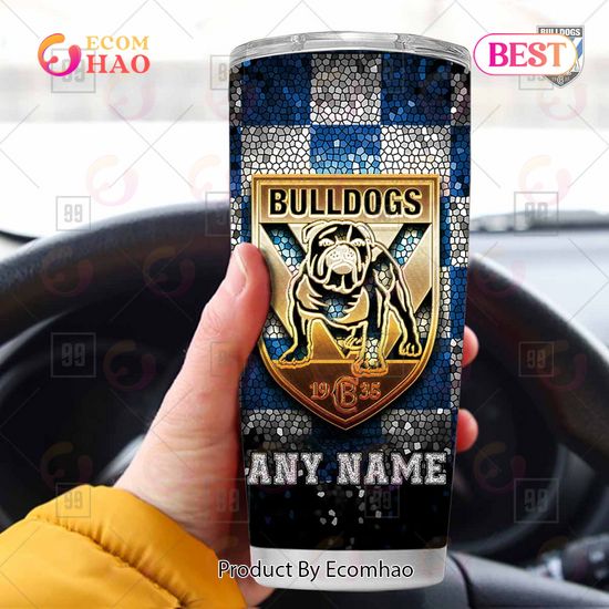 Personalized NRL Canterbury Bankstown Bulldogs Tumbler Gold Logo Purl