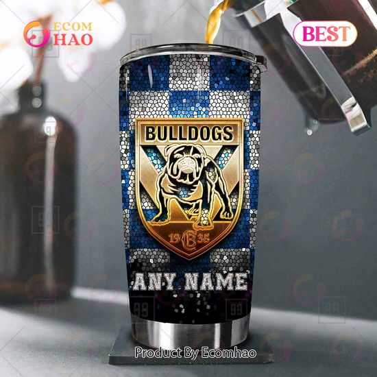 Personalized NRL Canterbury Bankstown Bulldogs Tumbler Gold Logo Purl