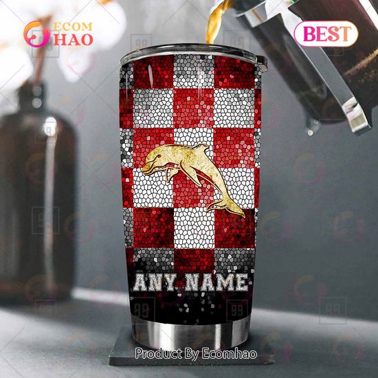 Personalized NRL Dolphins Tumbler Gold Logo Purl