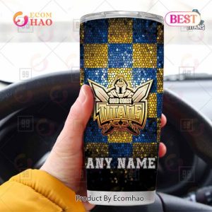Personalized NRL Gold Coast Titans Tumbler Gold Logo Purl