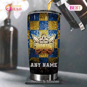 Personalized NRL Gold Coast Titans Tumbler Gold Logo Purl