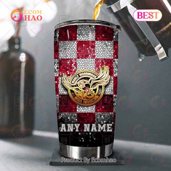 Personalized NRL Manly Warringah Sea Eagles Tumbler Gold Logo Purl