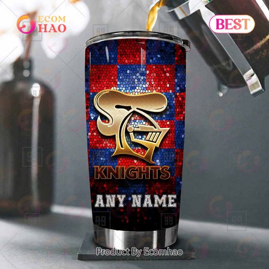 Personalized NRL Newcastle Knights Tumbler Gold Logo Purl