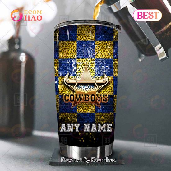 Personalized NRL North Queensland Cowboys Tumbler Gold Logo Purl