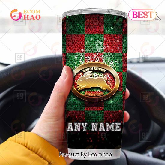 Personalized NRL South Sydney Rabbitohs Tumbler Gold Logo Purl