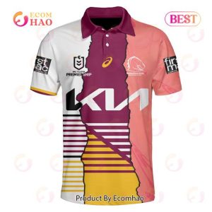 Personalized 2023 NRL Brisbane Broncos Mix Jerseys Polo Shirt