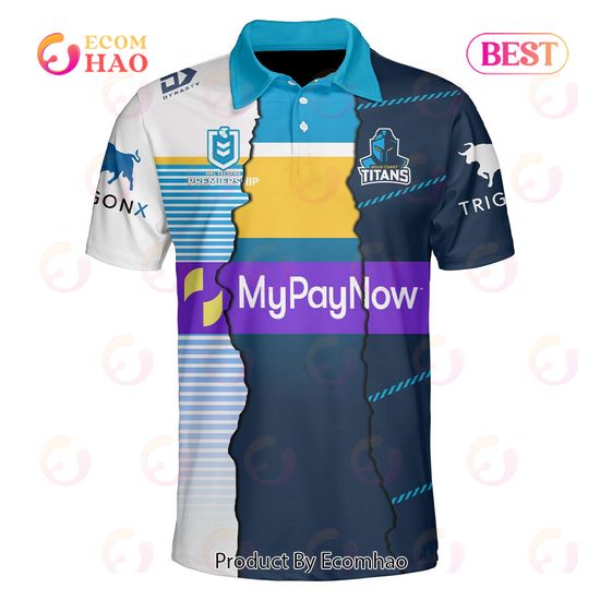 Personalized 2023 NRL Gold Coast Titans Mix Jerseys Polo Shirt