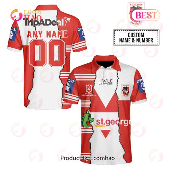 Personalized 2023 NRL St. George Illawarra Dragons Mix Jerseys Polo Shirt