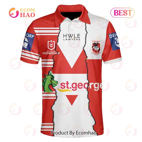 Personalized 2023 NRL St. George Illawarra Dragons Mix Jerseys Polo Shirt