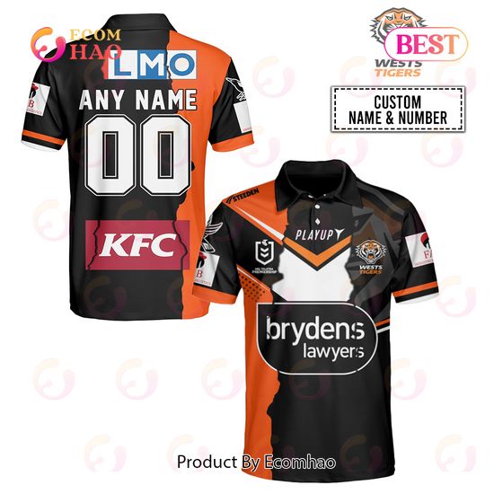 Personalized 2023 NRL Wests Tigers Mix Jerseys Polo Shirt