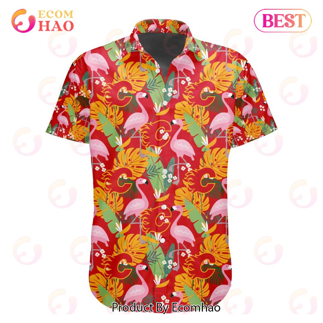 Limited Edition NHL Calgary Flames Special Hawaiian Design Button Shirt