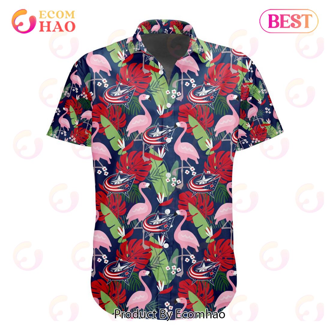 Limited Edition NHL Columbus Blue Jackets Special Hawaiian Design Button Shirt