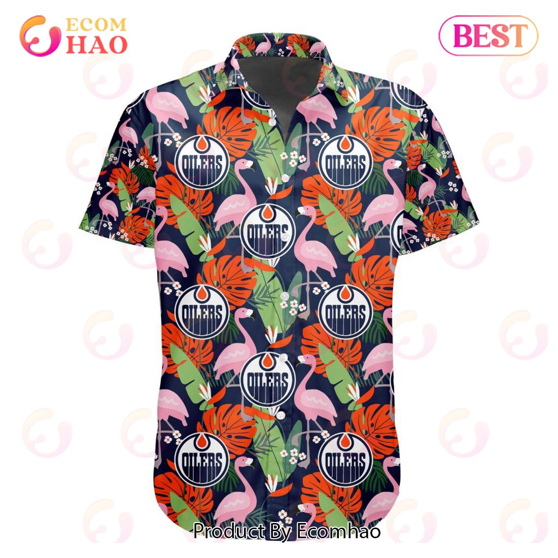 Limited Edition NHL Edmonton Oilers Special Hawaiian Design Button Shirt