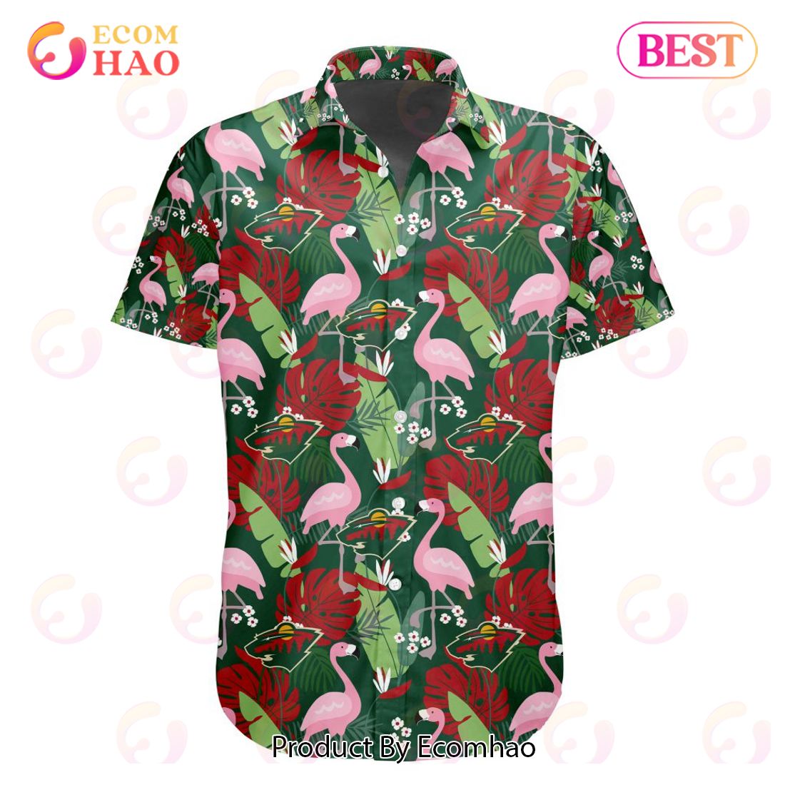 Limited Edition NHL Minnesota Wild Special Hawaiian Design Button Shirt