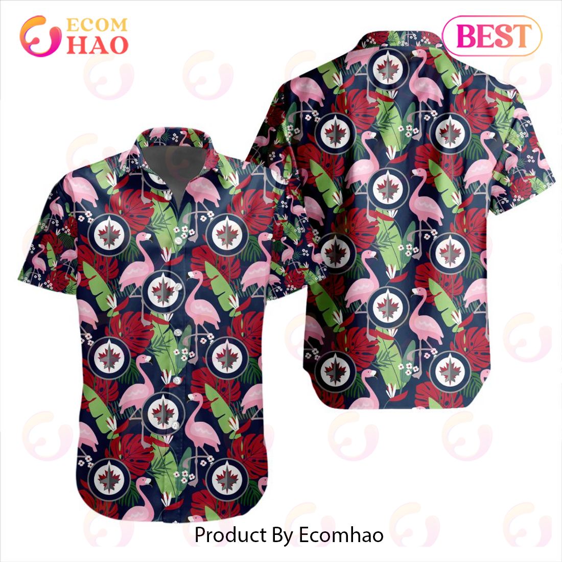 Limited Edition NHL Winnipeg Jets Special Hawaiian Design Button Shirt