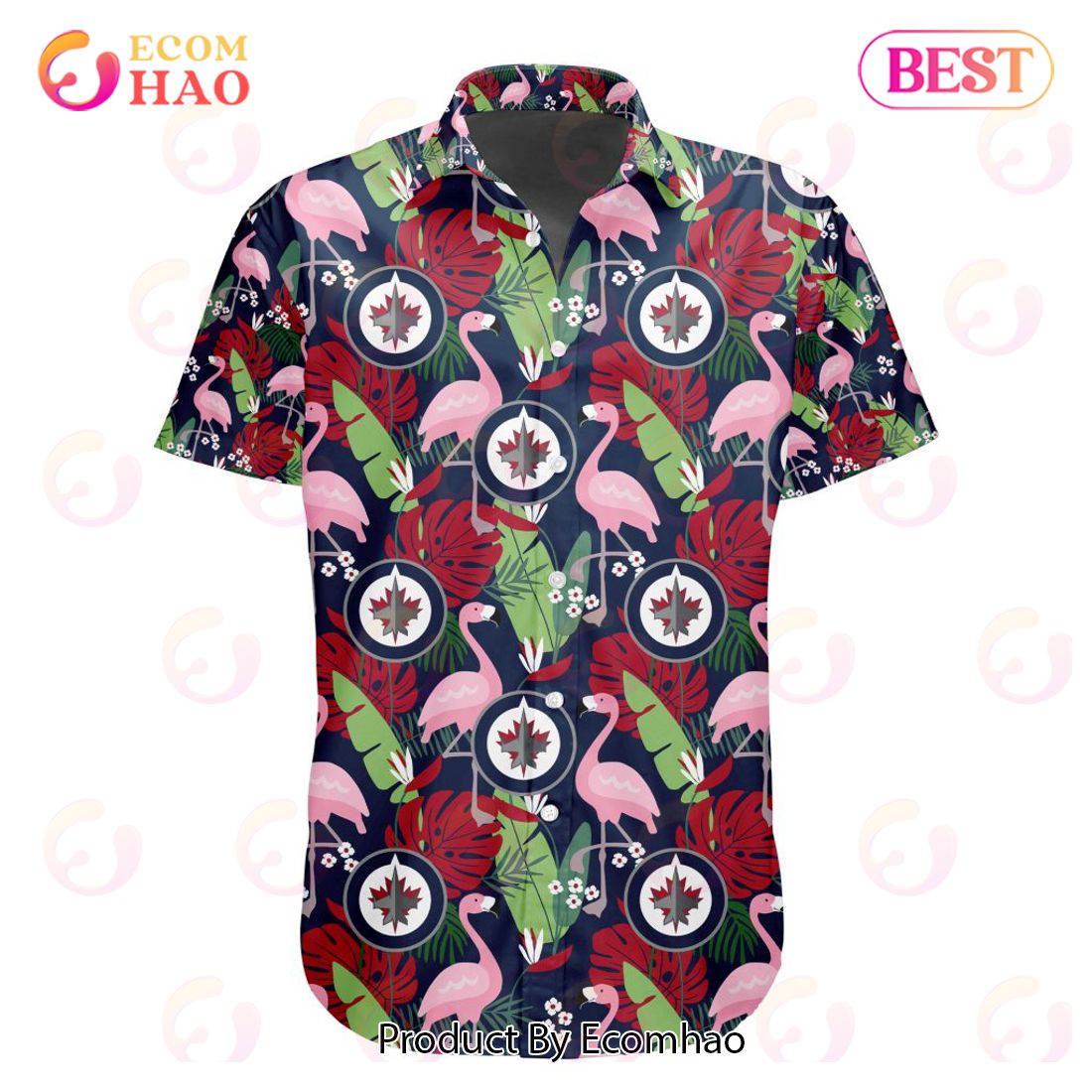 Limited Edition NHL Winnipeg Jets Special Hawaiian Design Button Shirt