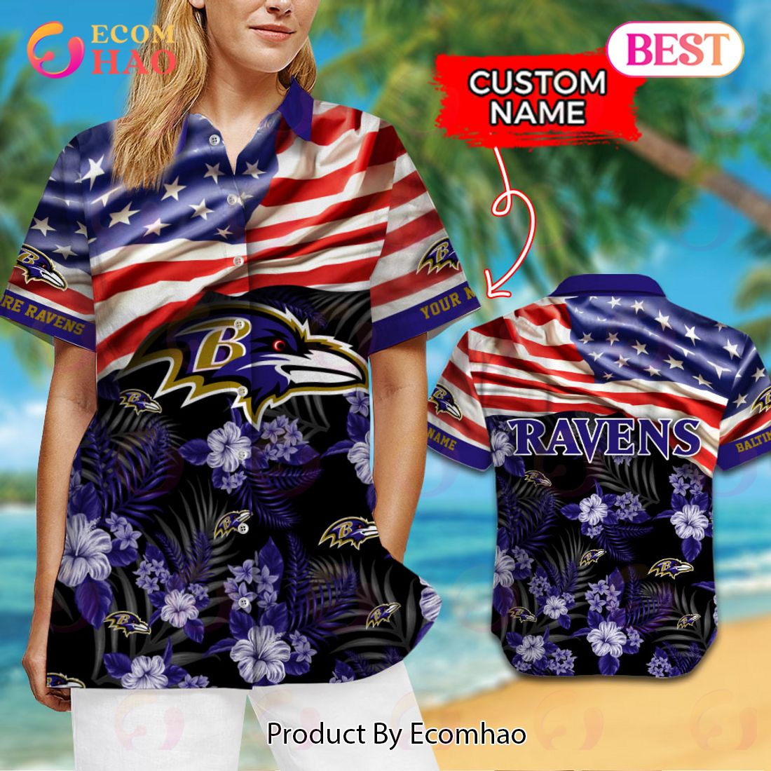 NFL Baltimore Ravens Hawaiian Shirt & Short New Trending