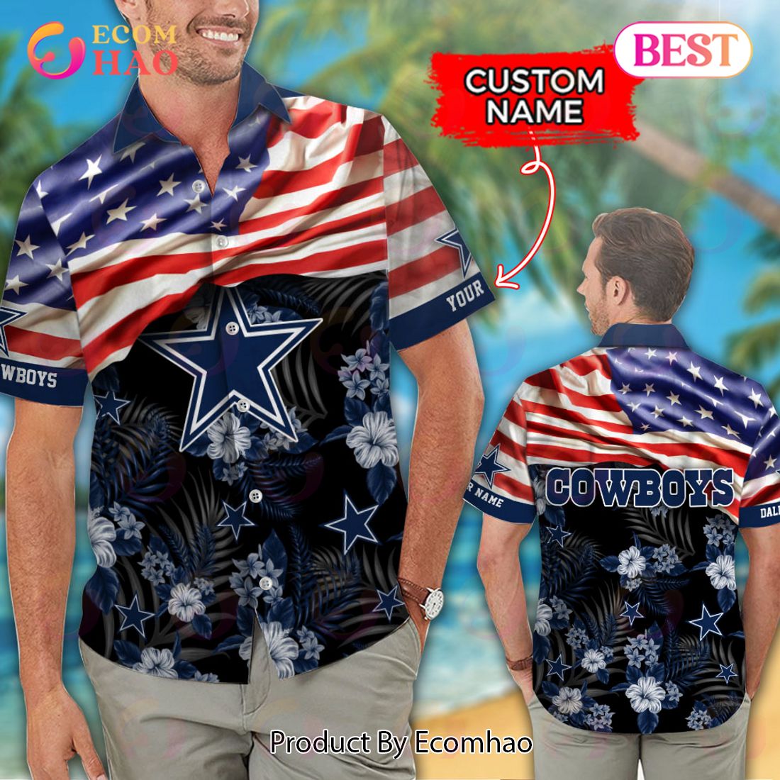 Dallas Cowboys NFL Hawaiian Shirt Custom Name Halloween Hot