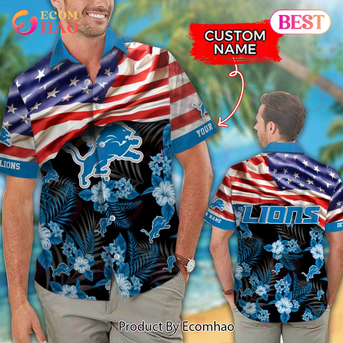 NFL Detroit Lions Hawaiian Shirt & Short New Trending