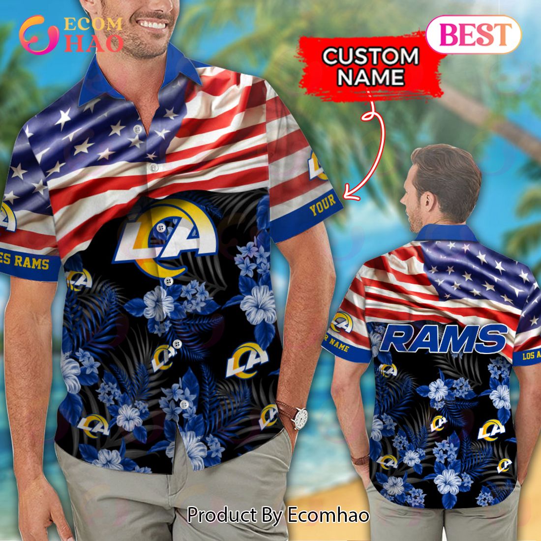 NFL Los Angeles Rams Hawaiian Shirt & Short New Trending