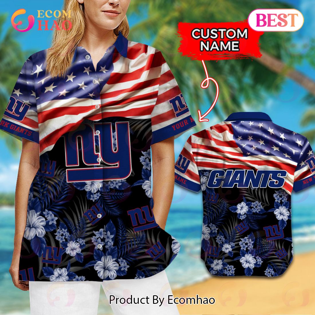 NFL New York Giants Hawaiian Shirt & Short New Trending