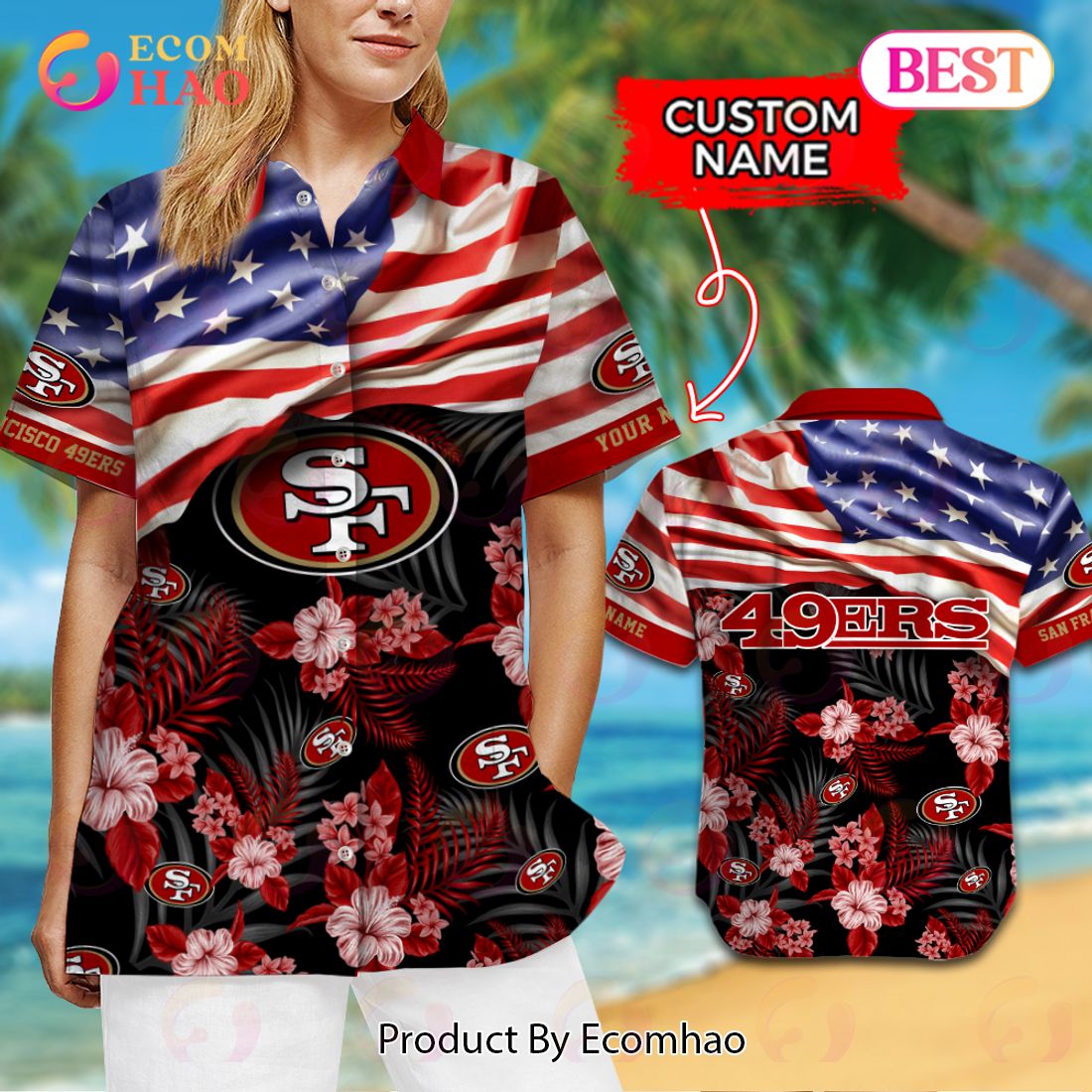 NFL San Francisco 49ers Hawaiian Shirt & Short New Trending