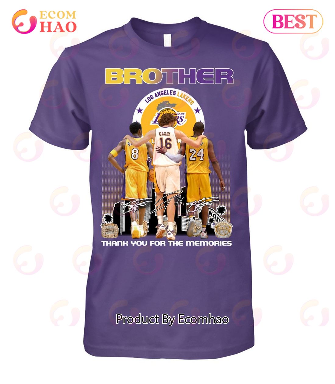 Gasol And Bryant You’ll Always Be In My Heart My Big Brother T-Shirt