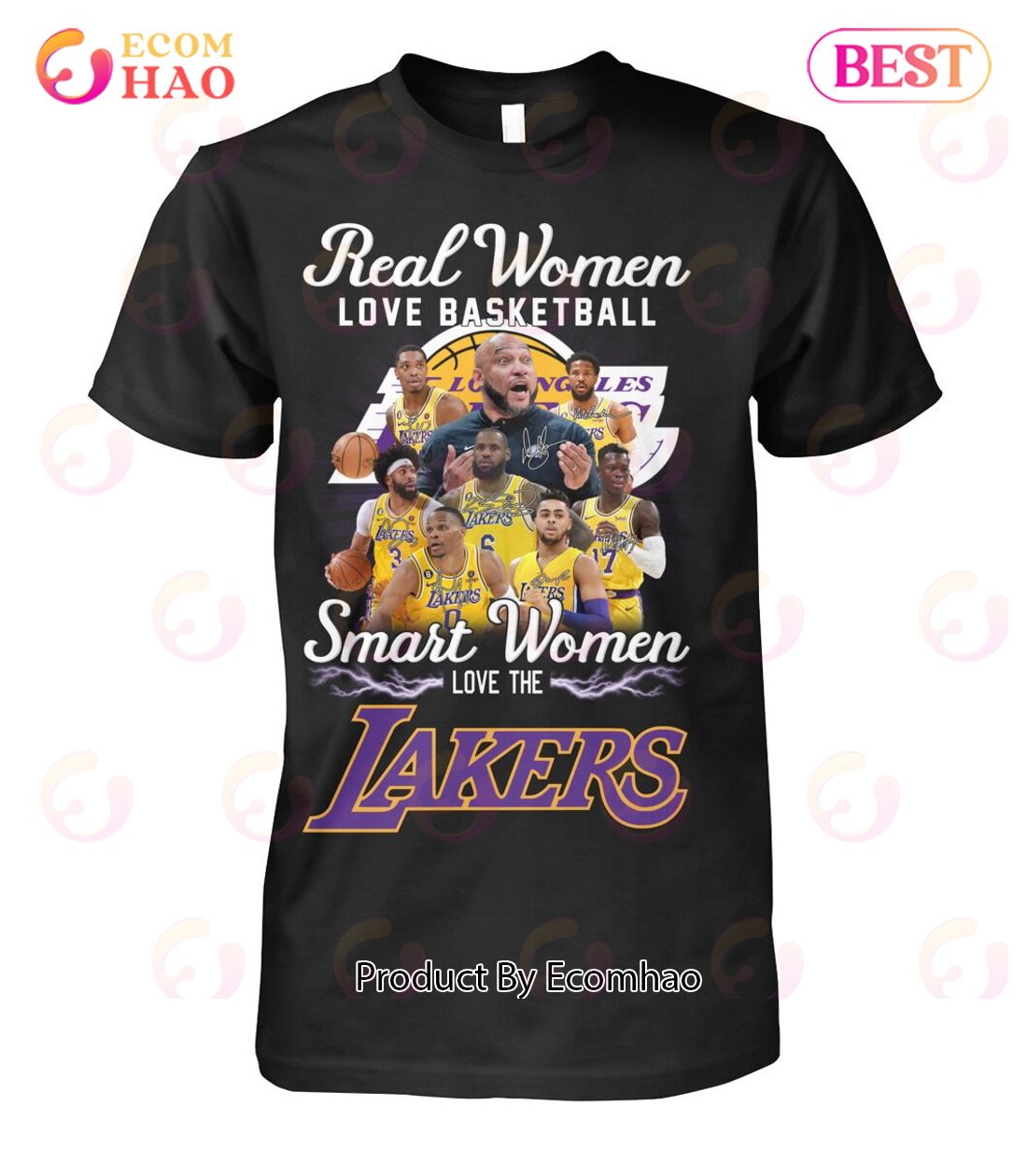 Real Women Love Basketball Smart Women Love The Lakers T-Shirt