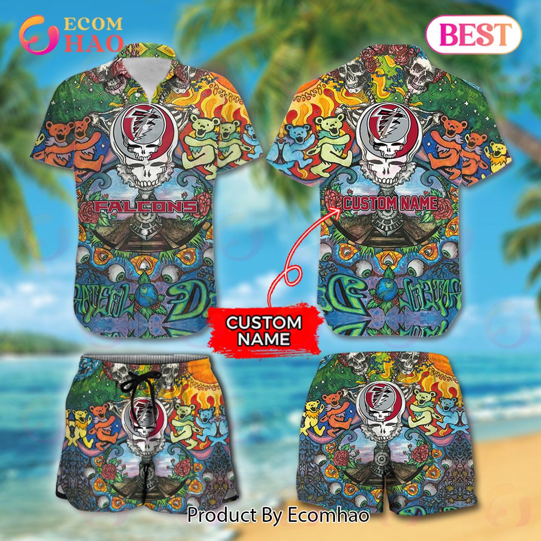 Custom Name NFL Chicago Bears Hawaiian Shirt & Short New Trending