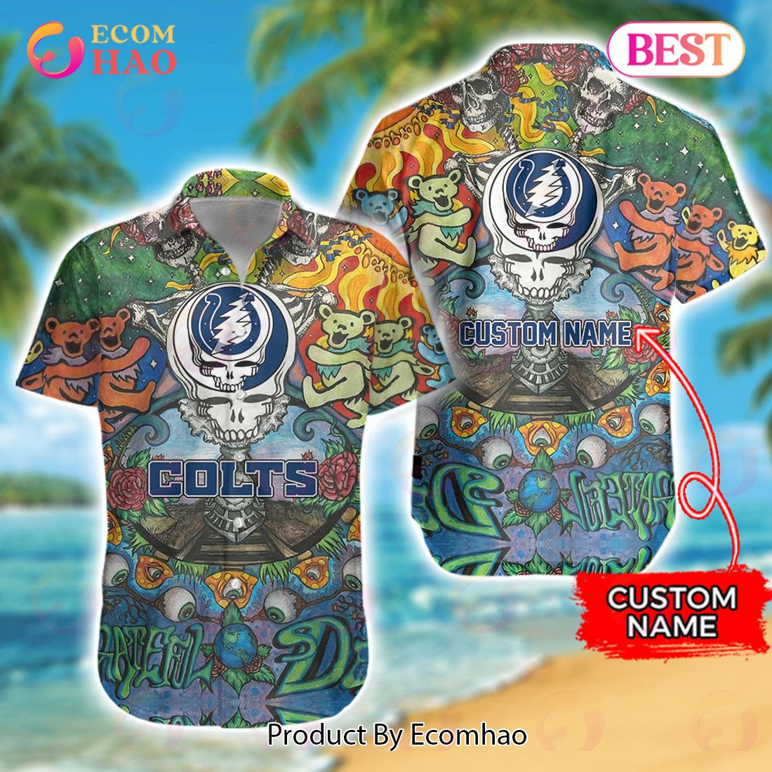 Indianapolis Colts NFL Fans Camouflage Vintage Custom Name And Number  Hawaiian Shirt