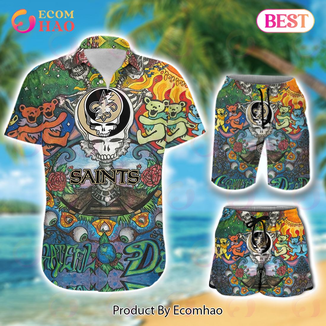 Custom Name NFL New Orleans Saints Hawaiian Shirt & Short New Trending