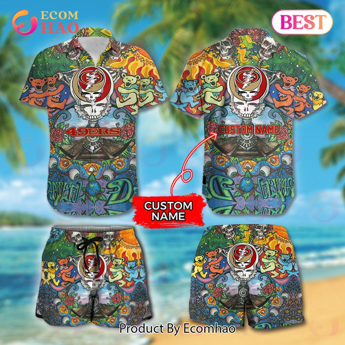 Custom Name NFL San Francisco 49ers Hawaiian Shirt & Short New Trending