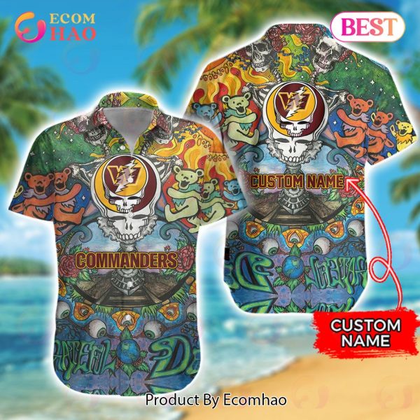 Washington Commanders Custom Name NFL Hawaiian Shirt And Shorts