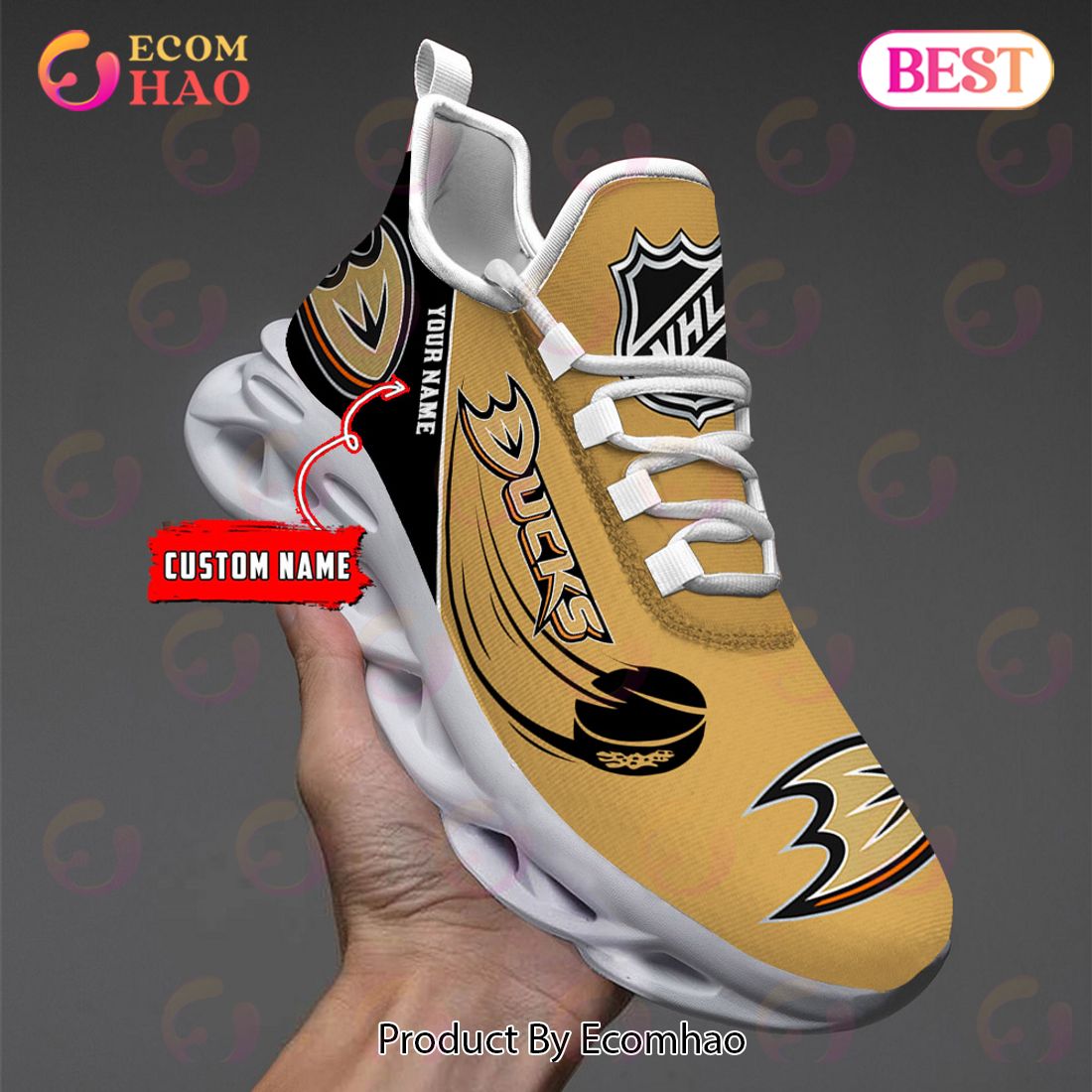 Custom Name NHL Anaheim Ducks Personalized Max Soul Shoes, Sneakers