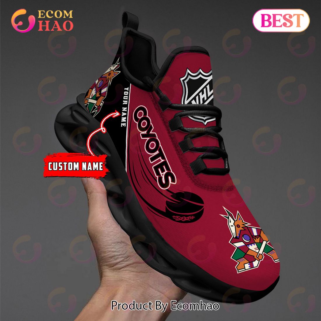 Custom Name NHL Arizona Coyotes Personalized Max Soul Shoes, Sneakers